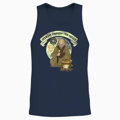 Avatar: the Last Airbender Iroh Jasmine Dragon Tea House T-Shirt Small Unisex Tank Top - Navy