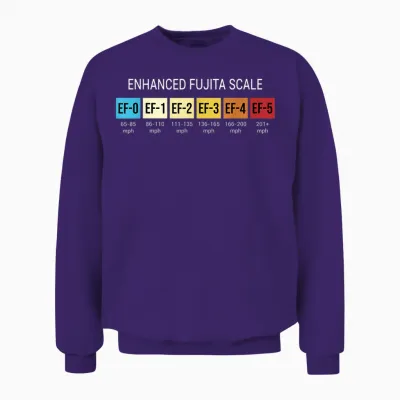 Storm Chasing Enhanced Fujita Scale Tornado Meteorologist Unisex Sweatshirt - Purple