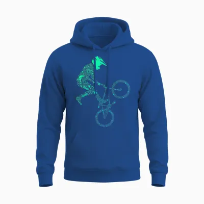 Boys Bmx Bike Shirts | Bike Rider Gear Bmx T-Shirt, Black Unisex Hoodie - Royal