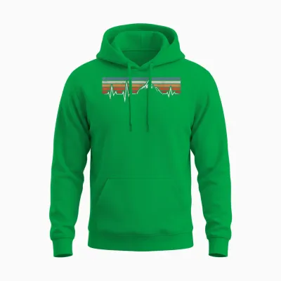 Herzschlag Berge Bergwandern Wandern Berg Ekg Wander Unisex Hoodie - Irish Green