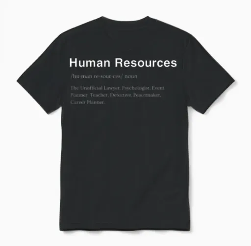 Hr Definition Funny Hr Human Resources Management Unisex T-Shirt in Black