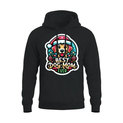 Best Dog Mom Ever Dog Dogs Best Dog Mama Unisex Hoodie - Black