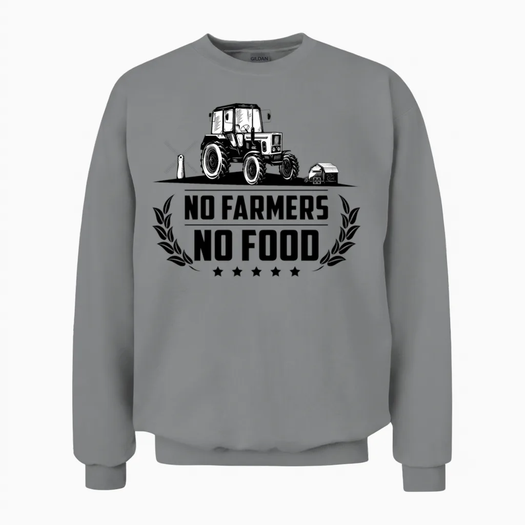 No Farmers No Food - Farm & Country Unisex Sweatshirt in Sport Grey