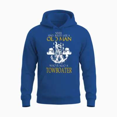 Towboater - Never Underestima Old Towboater Unisex Hoodie - Royal