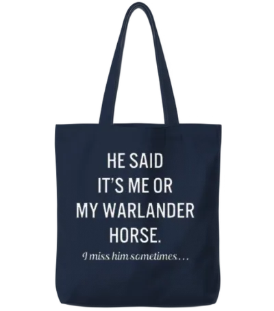 Horses My Warlander Horse Quote Lover Tote Bags - Navy