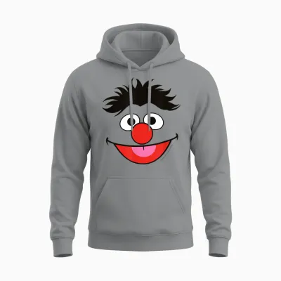 Sesame Street Ernie Character Face Unisex Hoodie - Sport Grey