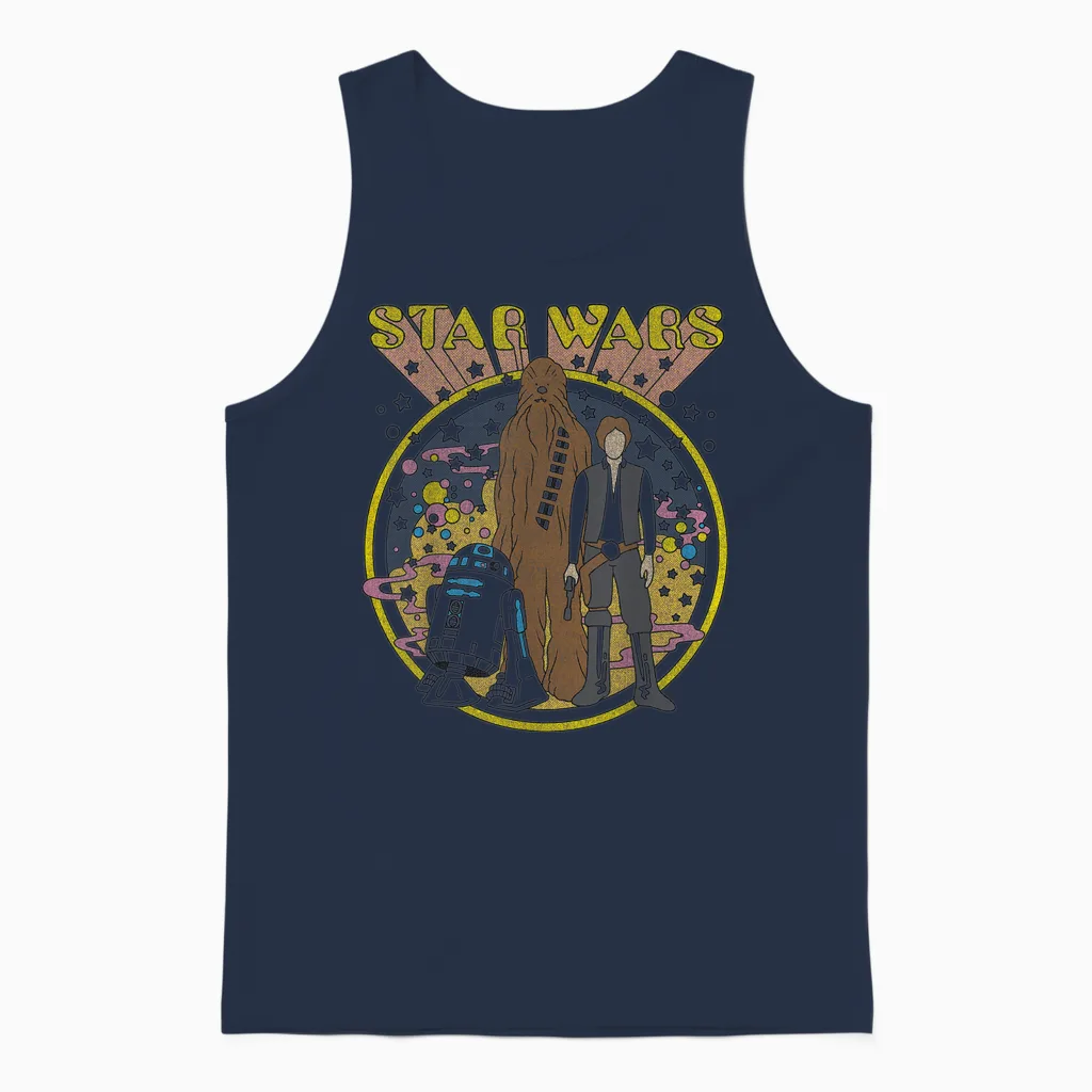 Star Wars Vintage Psych Rebels Disney+ Unisex Tank Top in Navy