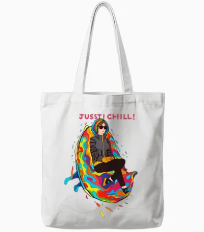 Just Chill Retro V2 Tote Bags - White