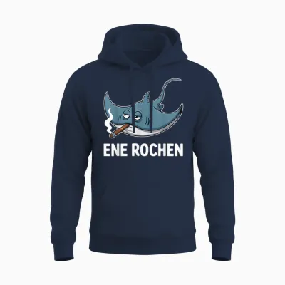 Ene Rochen Raucher Saying Cigarette Funny Smoking Unisex Hoodie - Navy