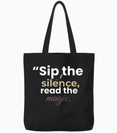 Silent Sips & Magic Reads Tote Bags - Black