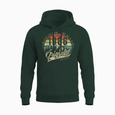 1966 Vintage Jahrgang Geburtstag Retro Herren Damen Geschenk Unisex Hoodie - Forest