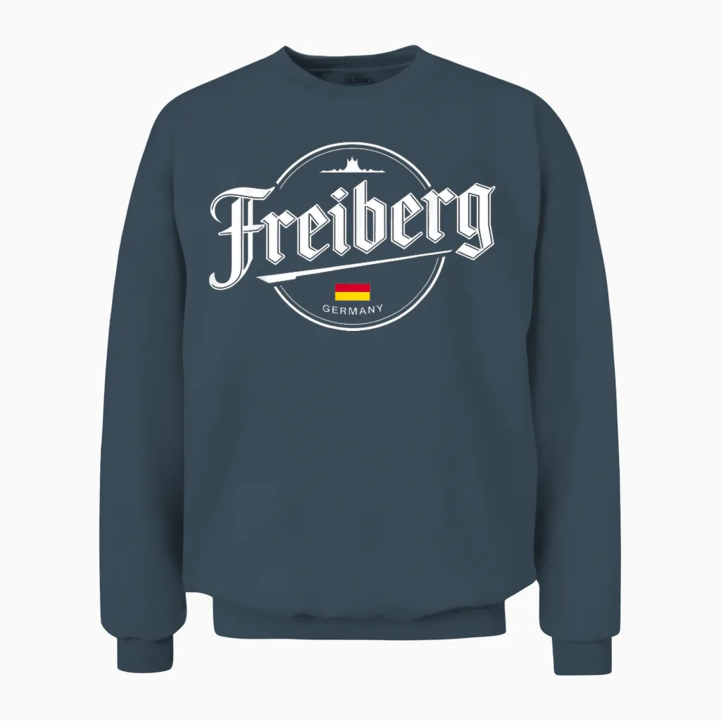 Freiberg Germany City Travel Vintage Style Unisex Sweatshirt in Dark Heather