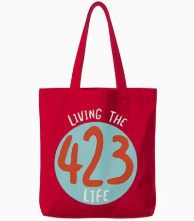 423 Area Code Tn Tennessee Tote Bags - Red
