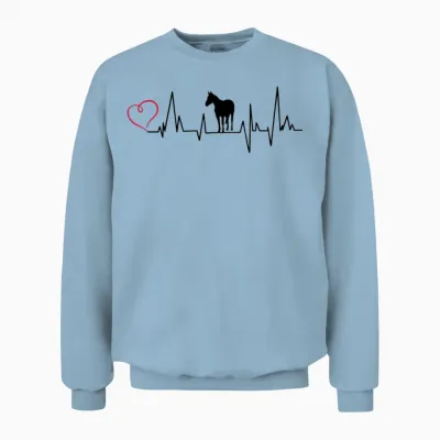 Heartbeat Quarter Horse Unisex Sweatshirt - Light Blue