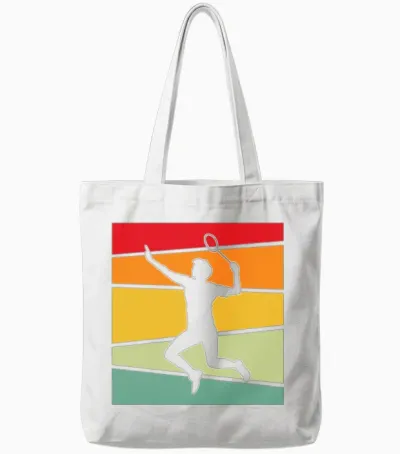 Badminton Retro Tote Bags - White