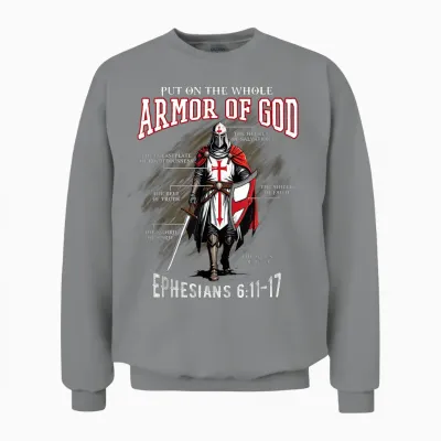 Full Armor of God Men Women Kids Christian Bible Verse Gift Unisex Sweatshirt - Sport Grey