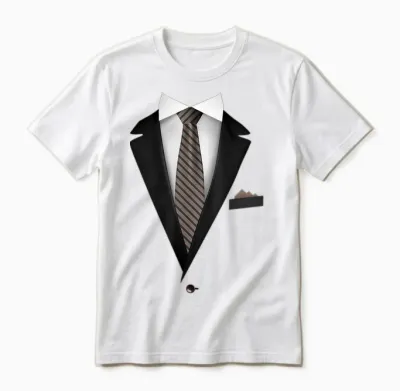 Tuxedo Funny Wedding Tie Jacket T-Shirt, Black, S Unisex T-Shirt - White