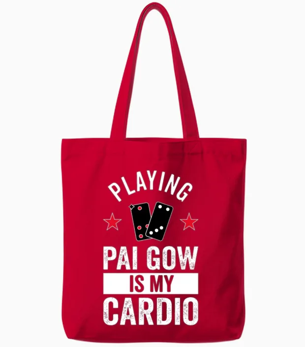 Playing Pai Gow Is My Cardio Tote Bags in Red