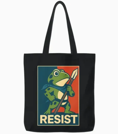 Frogs Resist – Portland Frog Protest Tote Bags - Black