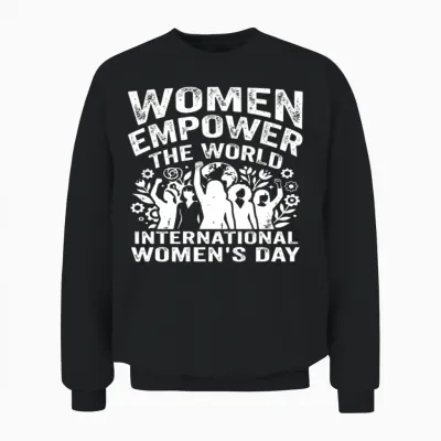 Women's Day - Women Empower the World Unisex Sweatshirt - Black