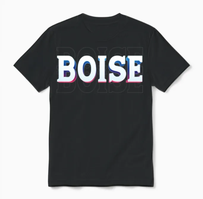 Retro - Boise Unisex T-Shirt in Black