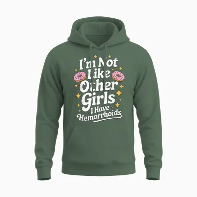 Embarrassing Shirt Hemorrhoids Inappropriate Adult Humor Unisex Hoodie - Military Green