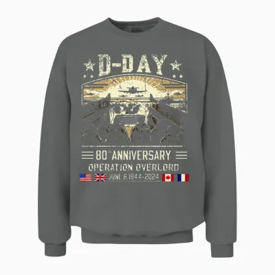 D-Day Dwight D. Eisenhower Quote D Day 80th Annive Unisex Sweatshirt - Graphite Heather