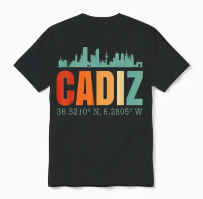 Skyline Von Cadiz Unisex T-Shirt - Black