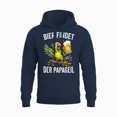 Bier Findet Der Papageil Unisex Hoodie - Navy