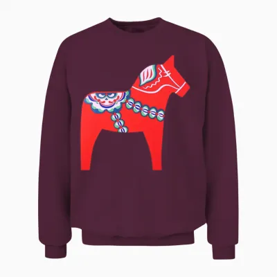 Dalarna Horse Unisex Sweatshirt - Maroon
