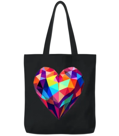 Customise Family Vacation Product–reto Love Tote Bags - Black