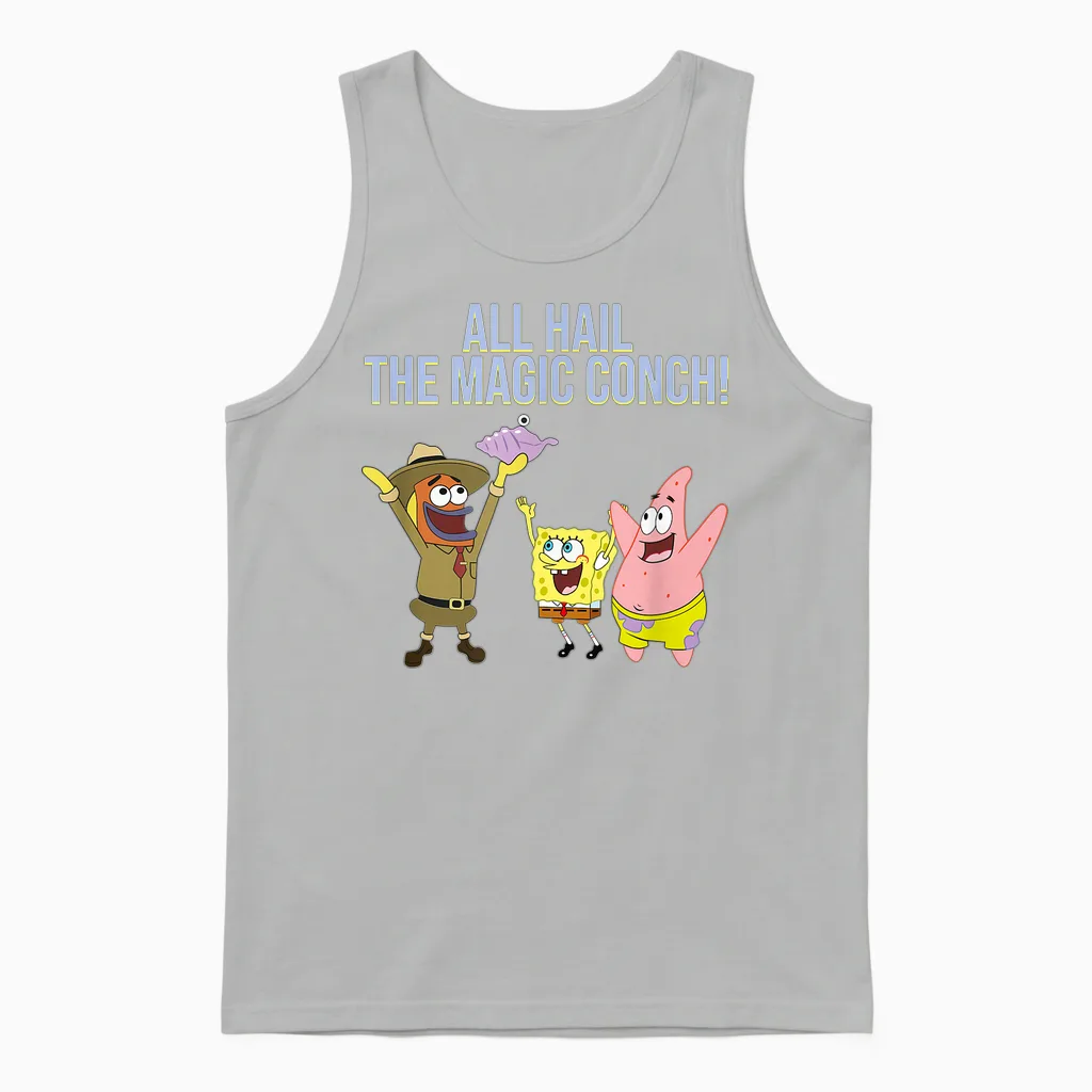All Hail the Magic Conch! Unisex Tank Top in Ash