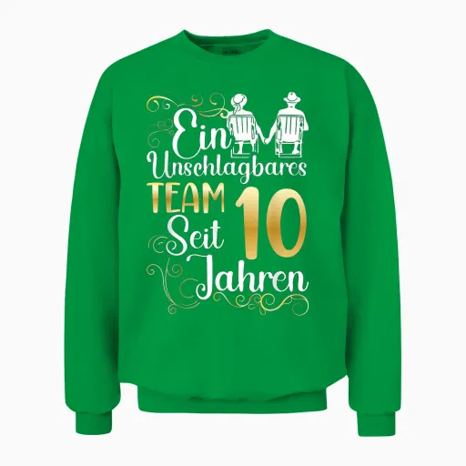 Rosenhochzeit 10 Jahre Verheiratet Hochzeitstag Unisex Sweatshirt - Irish Green