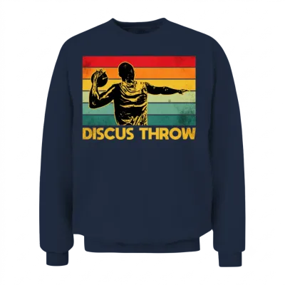 Discus Throw Retro 2 Unisex Sweatshirt - Navy