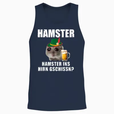 Hamster Ins Hirn Gschissn Unisex Tank Top - Navy