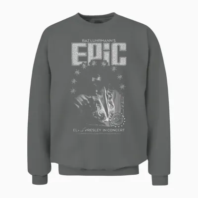 Elvis Presley Epic Black and White Portrait Unisex Sweatshirt - Graphite Heather