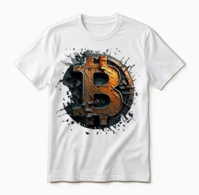 Bitcoin Design Vintage Btc Crypto and Bitcoin T-Shirt, Black Unisex T-Shirt - White