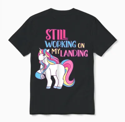 Still Working on My Landing Injury Broken Arm Cute Unicorn Unisex T-Shirt - Black