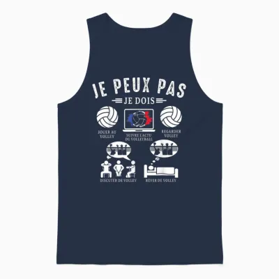 I Can't I Have Volleyball Volleyball Fans Funny T-Shirt, Black, S Unisex Tank Top - Navy