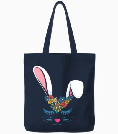 Frohe Ostern, Niedliches Häschen, Mädchen, Damen, Erwachsene, Kinder, Kleinkinder Tote Bags - Navy