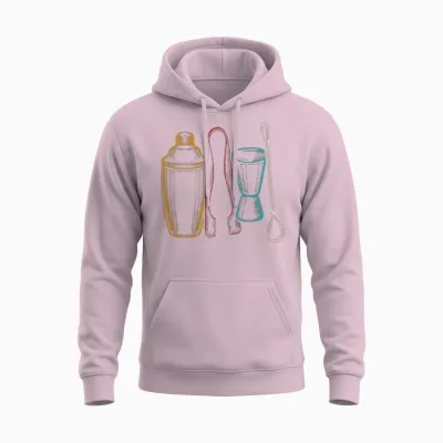 Bartender Mixologist Retro Unisex Hoodie - Light Pink