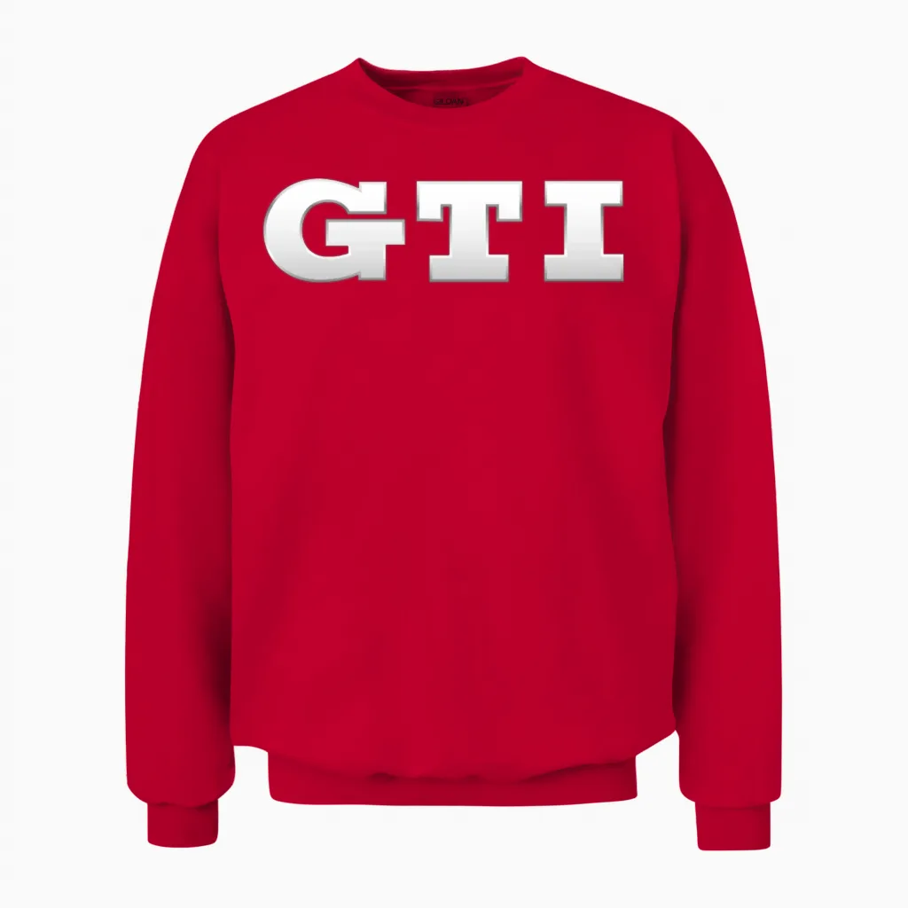 Volkswagen Vw Gti Evolution and Gti Lettering Unisex Sweatshirt in Red