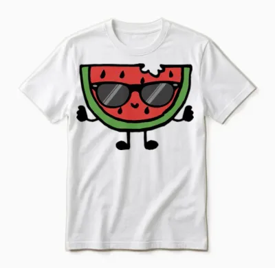 Watermelon with Sunglasses Baby Boy Girl Graphic Unisex T-Shirt - White