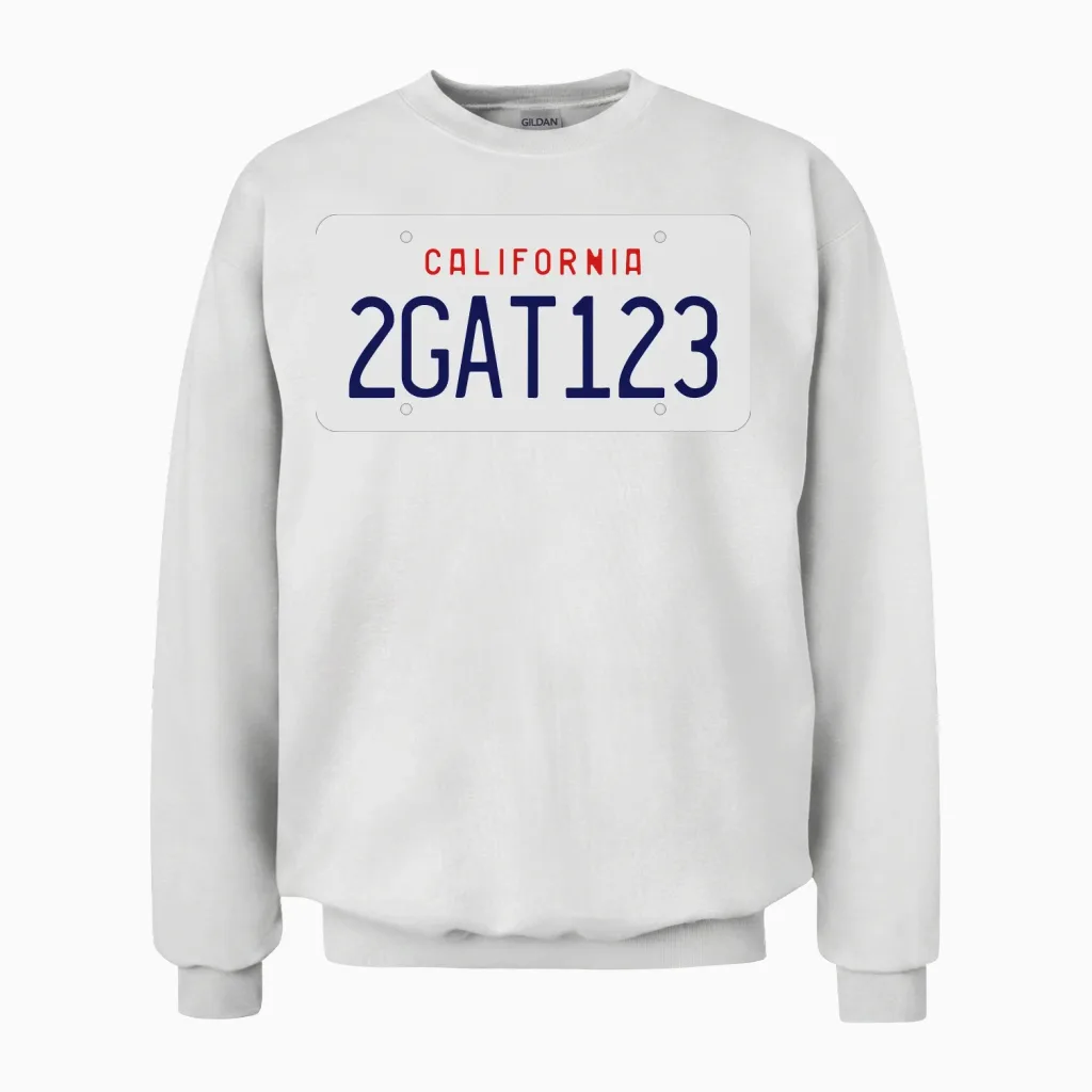 2gat123 License Plate Unisex Sweatshirt in White