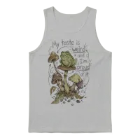 Bad Taste Confession – Funny Mushroom & Frog Unisex Tank Top - Ash – 1