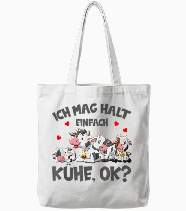 Kühe Ich Mag Halt Einfach Kühe Ok Bauer Kuh Tote Bags in White