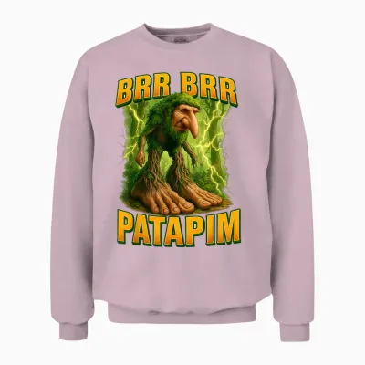 Brr Brr Patapim Meme Brainrot Unisex Sweatshirt - Light Pink