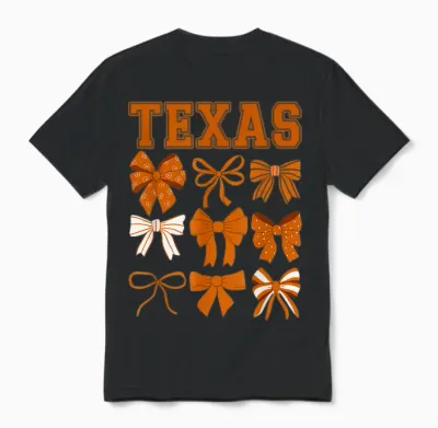 Texas Tx Women Toddler Girls Coquette Bow Y2k State Pride Unisex T-Shirt - Black