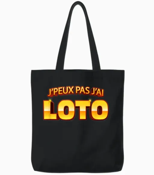 Je Peux Pas J'ai Lotto Humour Man Woman Retired Friends T-Shirt, Black, S Tote Bags in Black
