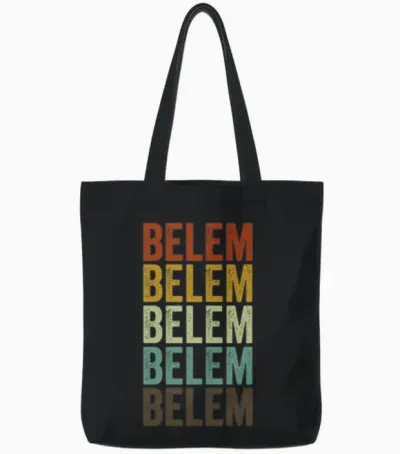 Belem Brazil Retro Vintage Tote Bags - Black